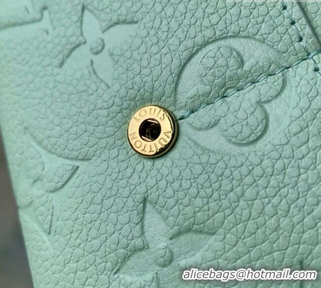 Pretty Style Louis Vuitton Sarah Wallet in Monogram Empreinte Leather M2A359 Minty Green 2026