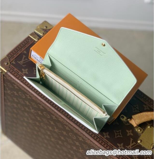 Pretty Style Louis Vuitton Sarah Wallet in Monogram Empreinte Leather M2A359 Minty Green 2026