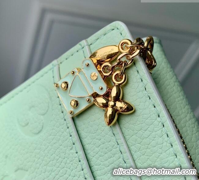 Pretty Style Louis Vuitton Sarah Wallet in Monogram Empreinte Leather M2A359 Minty Green 2026