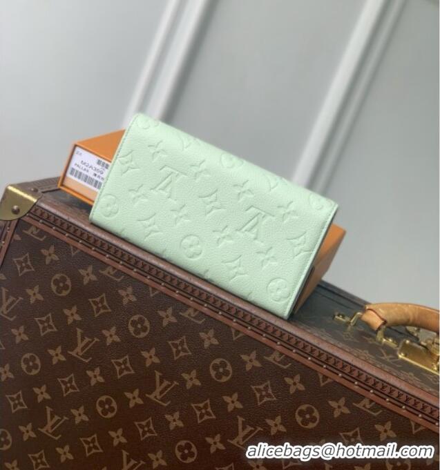 Pretty Style Louis Vuitton Sarah Wallet in Monogram Empreinte Leather M2A359 Minty Green 2026