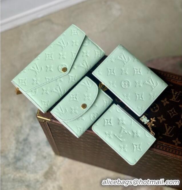 Pretty Style Louis Vuitton Sarah Wallet in Monogram Empreinte Leather M2A359 Minty Green 2026