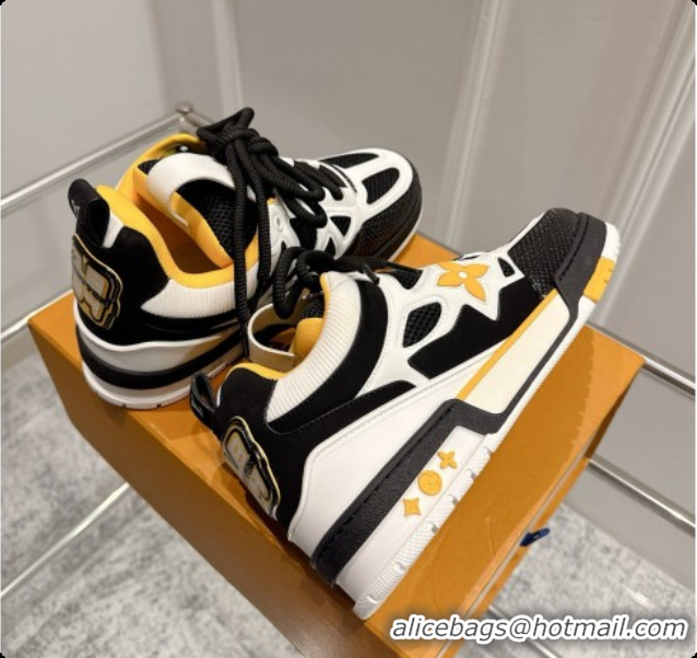 Charming Louis Vuitton LV Skate Sneaker in Beige Mix of Materials LV073063 Black/White/Yellow 2026