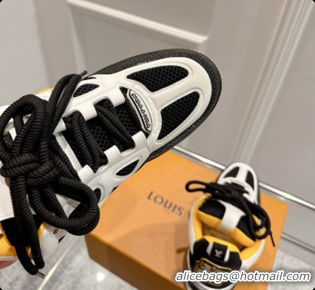 Charming Louis Vuitton LV Skate Sneaker in Beige Mix of Materials LV073063 Black/White/Yellow 2026