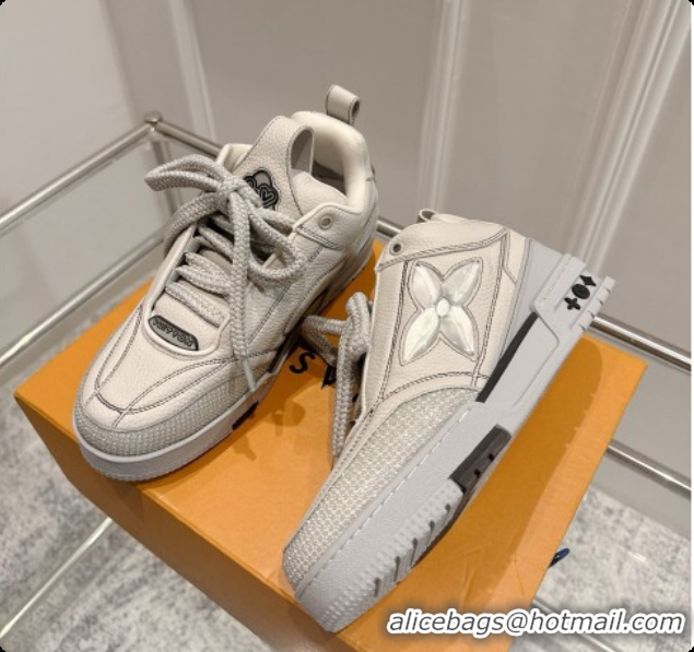 Luxurious Louis Vuitton LV Skate Sneaker in Beige Mix of Materials LV073064 Grey 2026