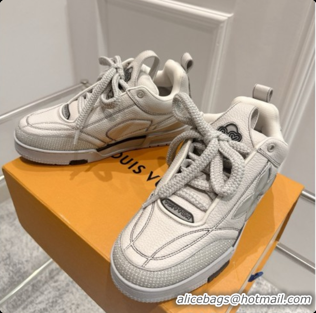 Luxurious Louis Vuitton LV Skate Sneaker in Beige Mix of Materials LV073064 Grey 2026