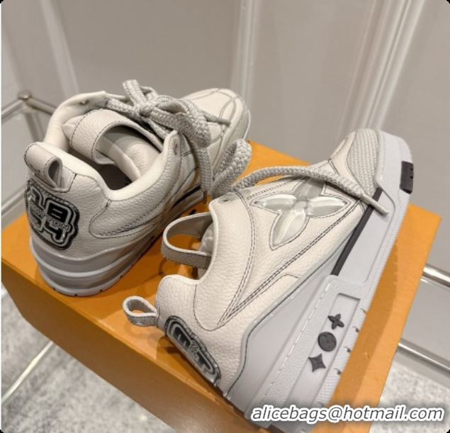 Luxurious Louis Vuitton LV Skate Sneaker in Beige Mix of Materials LV073064 Grey 2026