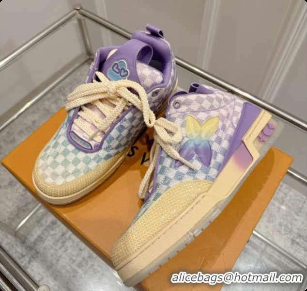 Good Product Louis Vuitton LV Skate Sneaker in Beige Mix of Materials LV073068 Purple 2026