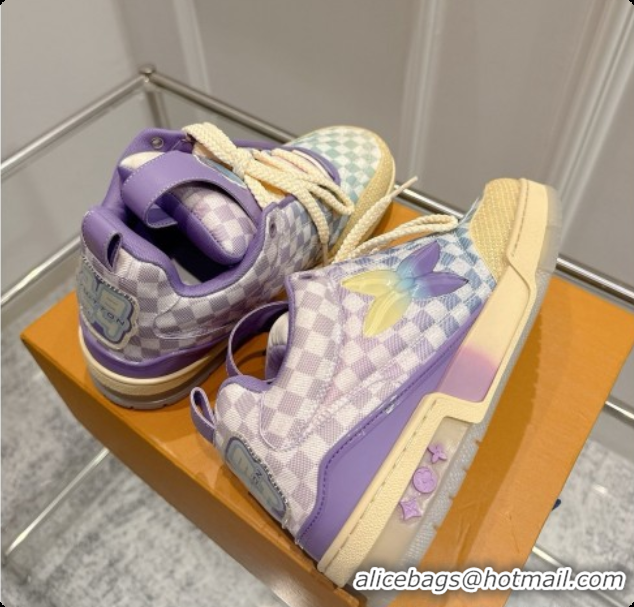 Good Product Louis Vuitton LV Skate Sneaker in Beige Mix of Materials LV073068 Purple 2026