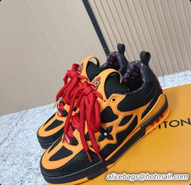 Hot Style Louis Vuitton LV Skate Sneaker in Beige Mix of Materials LV073069 Black/Orange 2026