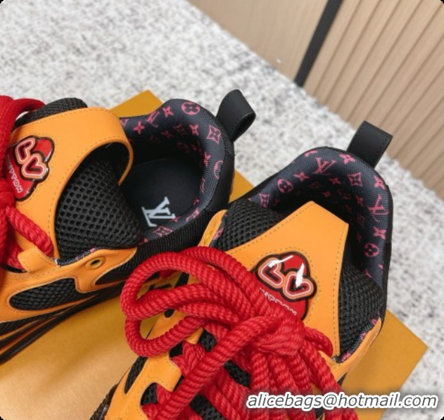 Hot Style Louis Vuitton LV Skate Sneaker in Beige Mix of Materials LV073069 Black/Orange 2026
