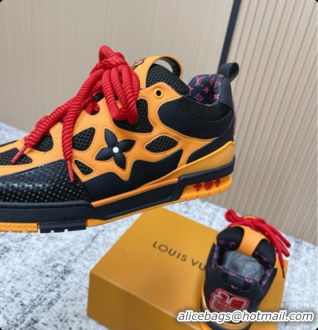Hot Style Louis Vuitton LV Skate Sneaker in Beige Mix of Materials LV073069 Black/Orange 2026