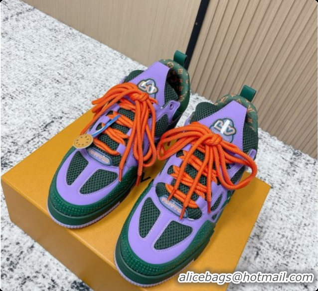 Top Grade Louis Vuitton LV Skate Sneaker in Beige Mix of Materials LV073070 Green/Purple 2026 