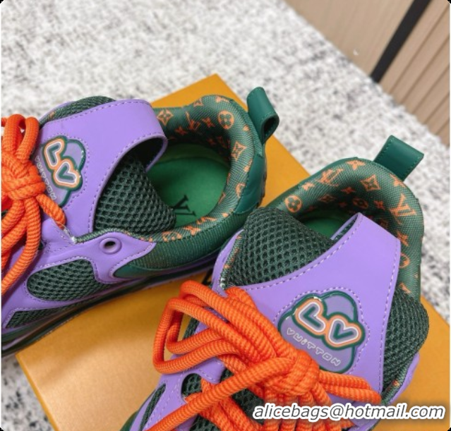 Top Grade Louis Vuitton LV Skate Sneaker in Beige Mix of Materials LV073070 Green/Purple 2026 
