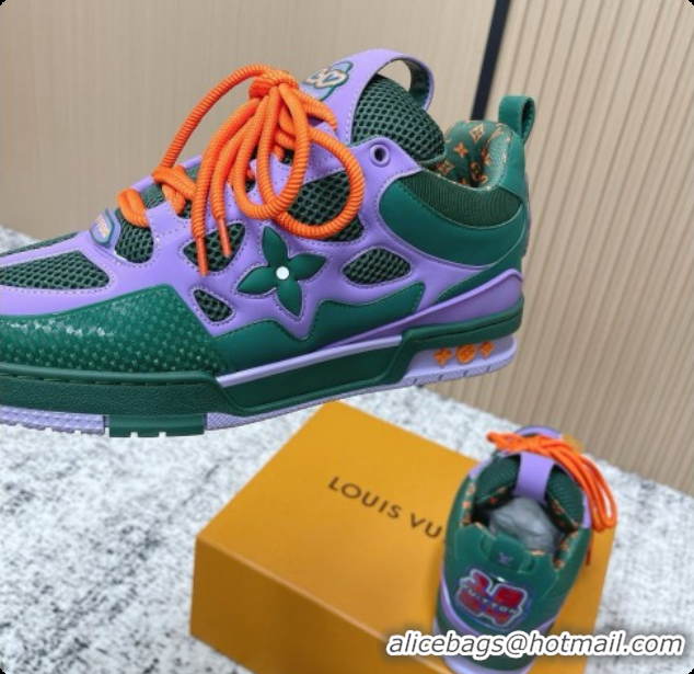 Top Grade Louis Vuitton LV Skate Sneaker in Beige Mix of Materials LV073070 Green/Purple 2026 