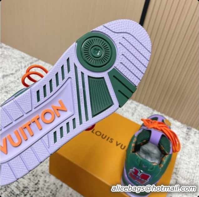 Top Grade Louis Vuitton LV Skate Sneaker in Beige Mix of Materials LV073070 Green/Purple 2026 