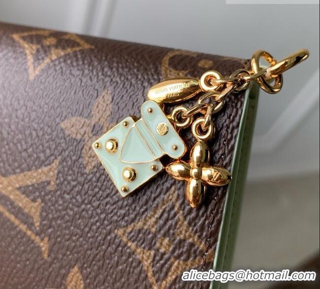 Inexpensive Louis Vuitton LV Charms Pocket Wallet in Monogram Canvas M29792 Minty Green 2026