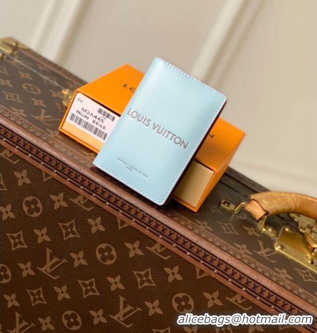 Big Discount Louis Vuitton Pocket Organizer in Frost Blue Cowhide Leather M2A445 2026