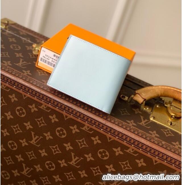 Buy Discount Louis Vuitton Portefeuille Marco Wallet in Blue Calfskin Leather M2A448 2026