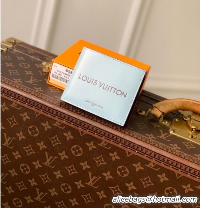 Buy Discount Louis Vuitton Portefeuille Marco Wallet in Blue Calfskin Leather M2A448 2026