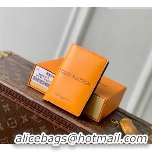 Top Grade Louis Vuitton Pocket Organizer in Orange Calfskin Leather M29276 2026
