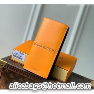 Top Grade Louis Vuitton LV Brazza Wallet in Orange Calfskin Leather M2A555 2026