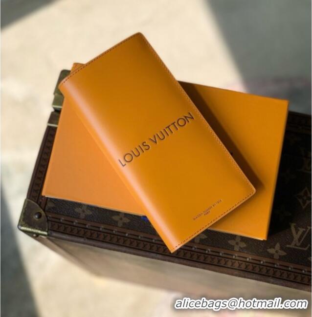 Top Grade Louis Vuitton LV Brazza Wallet in Orange Calfskin Leather M2A555 2026