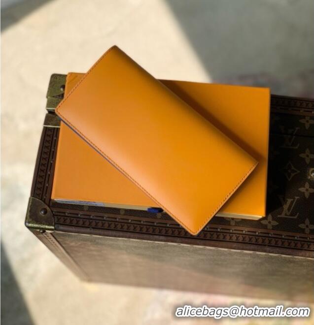 Top Grade Louis Vuitton LV Brazza Wallet in Orange Calfskin Leather M2A555 2026