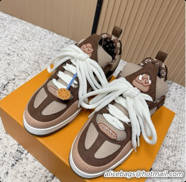 Top Grade Louis Vuitton LV Skate Sneaker in Beige Mix of Materials LV073074 Brown 2026