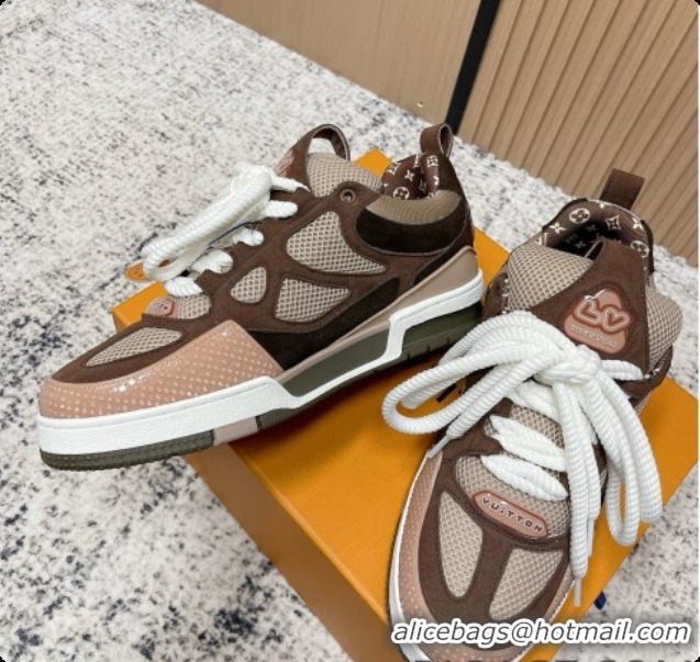 Top Grade Louis Vuitton LV Skate Sneaker in Beige Mix of Materials LV073074 Brown 2026