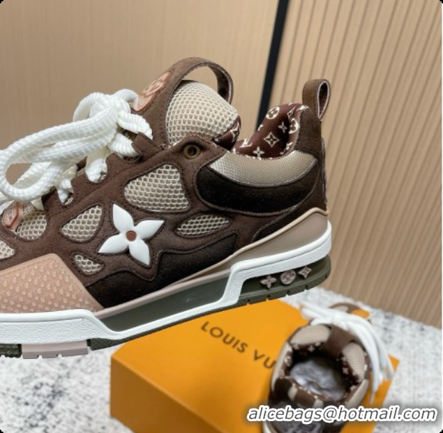 Top Grade Louis Vuitton LV Skate Sneaker in Beige Mix of Materials LV073074 Brown 2026