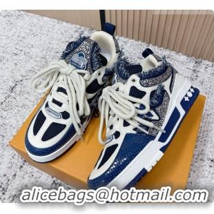 Good Quality Louis Vuitton LV Skate Sneaker in Beige Mix of Materials LV073075 Blue 2026