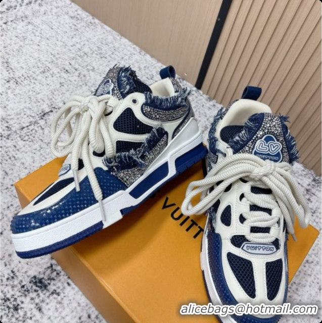 Good Quality Louis Vuitton LV Skate Sneaker in Beige Mix of Materials LV073075 Blue 2026