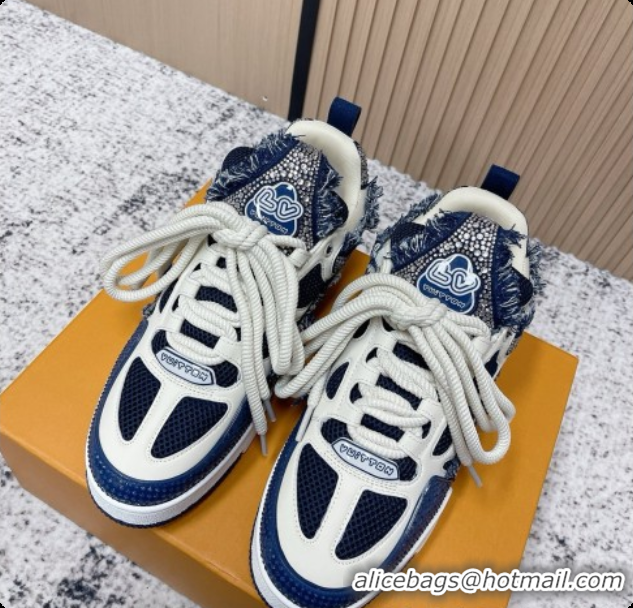 Good Quality Louis Vuitton LV Skate Sneaker in Beige Mix of Materials LV073075 Blue 2026