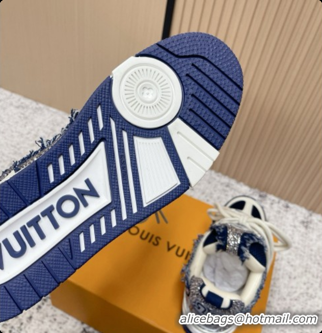 Good Quality Louis Vuitton LV Skate Sneaker in Beige Mix of Materials LV073075 Blue 2026