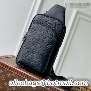 Unique Grade Louis Vuitton Avenue Slingbag PM in Black Taurillon Monogram Leather M2A354 2026