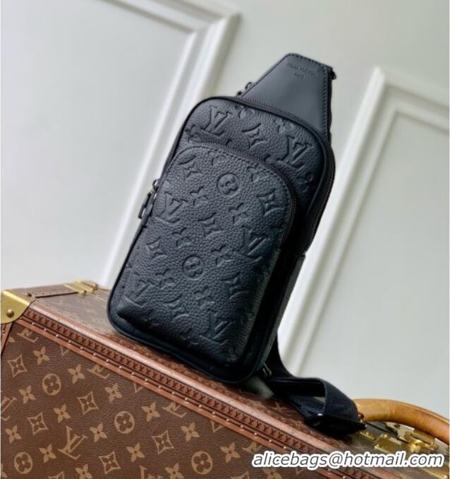 Unique Grade Louis Vuitton Avenue Slingbag PM in Black Taurillon Monogram Leather M2A354 2026