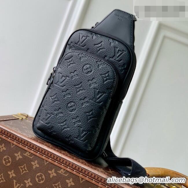 Unique Grade Louis Vuitton Avenue Slingbag PM in Black Taurillon Monogram Leather M2A354 2026