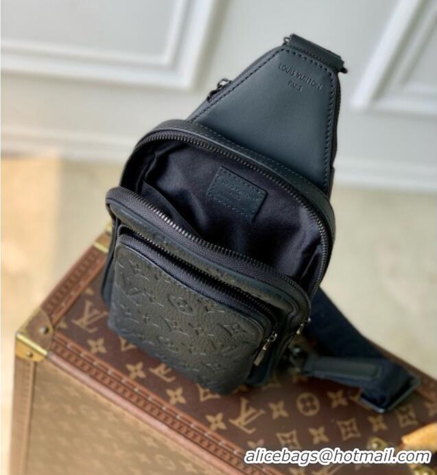 Unique Grade Louis Vuitton Avenue Slingbag PM in Black Taurillon Monogram Leather M2A354 2026