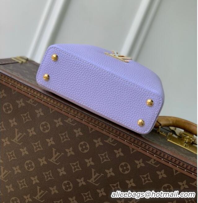 Good Product Louis Vuitton Capucines East-West Mini Bag in Iris Lilac Taurillon leather M2A379 2026