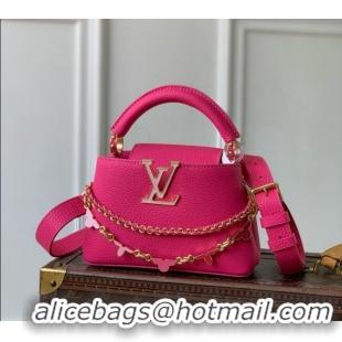 Grade Quality Louis Vuitton Capucines East-West Mini Bag in Rosy Taurillon leather M29608 2026
