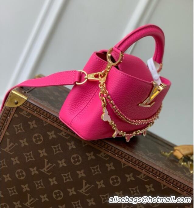 Grade Quality Louis Vuitton Capucines East-West Mini Bag in Rosy Taurillon leather M29608 2026