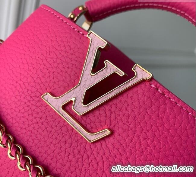 Grade Quality Louis Vuitton Capucines East-West Mini Bag in Rosy Taurillon leather M29608 2026