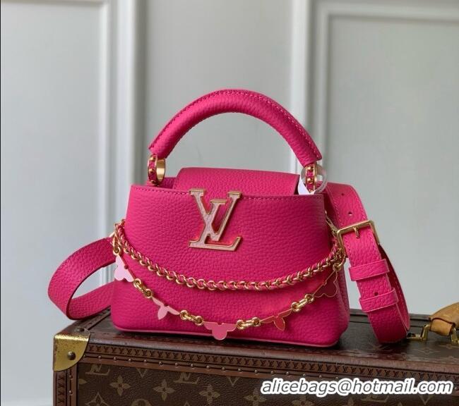 Grade Quality Louis Vuitton Capucines East-West Mini Bag in Rosy Taurillon leather M29608 2026