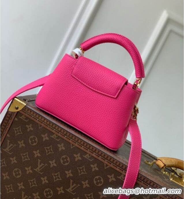 Grade Quality Louis Vuitton Capucines East-West Mini Bag in Rosy Taurillon leather M29608 2026