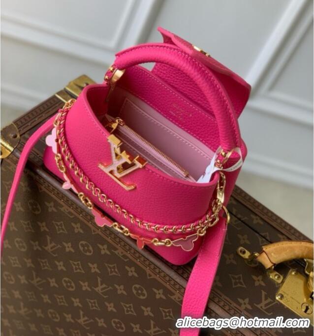 Grade Quality Louis Vuitton Capucines East-West Mini Bag in Rosy Taurillon leather M29608 2026