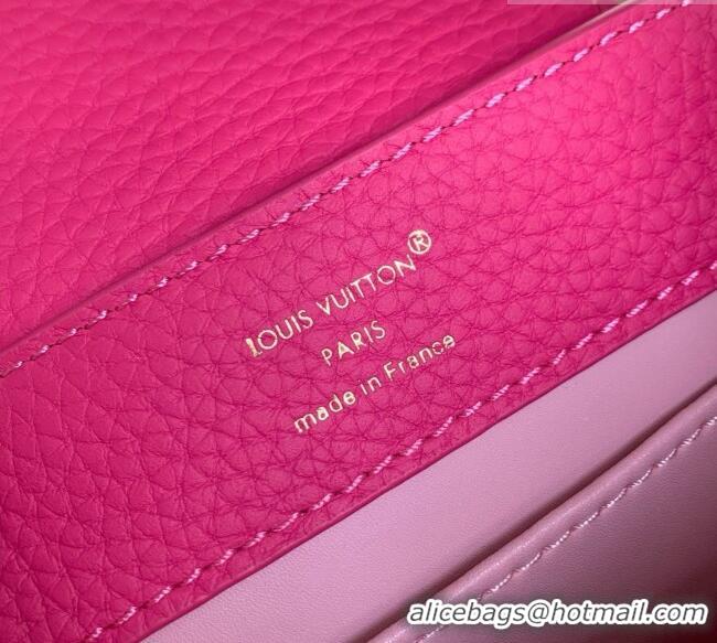 Grade Quality Louis Vuitton Capucines East-West Mini Bag in Rosy Taurillon leather M29608 2026