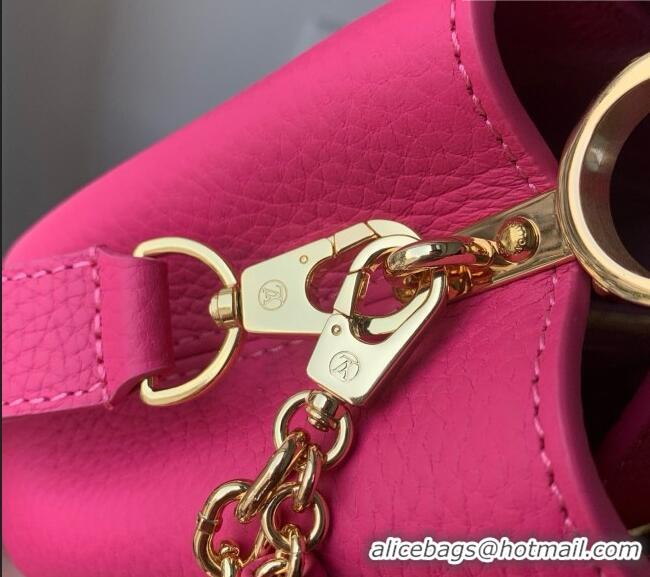 Grade Quality Louis Vuitton Capucines East-West Mini Bag in Rosy Taurillon leather M29608 2026