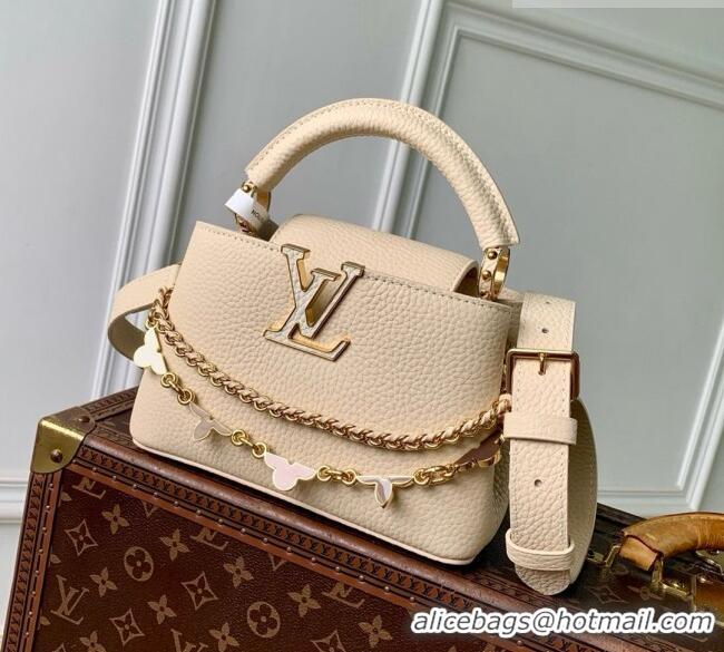 Grade Design Louis Vuitton Capucines East-West Mini Bag in Beige Taurillon leather M29608 2026