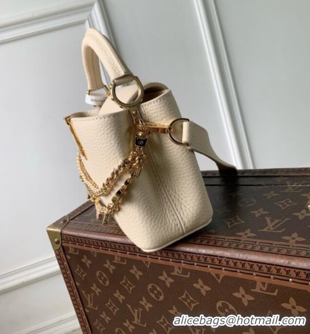 Grade Design Louis Vuitton Capucines East-West Mini Bag in Beige Taurillon leather M29608 2026