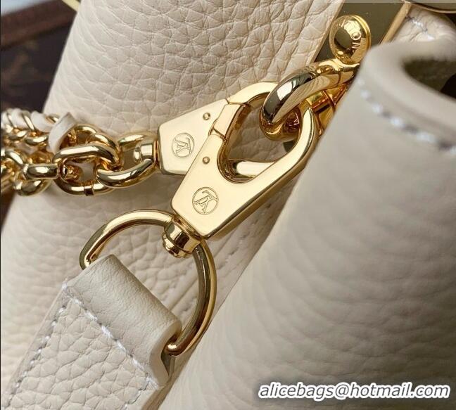 Grade Design Louis Vuitton Capucines East-West Mini Bag in Beige Taurillon leather M29608 2026